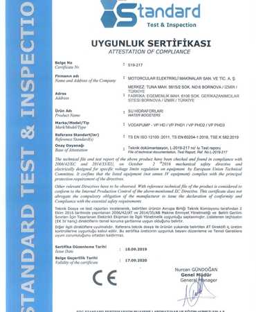 Bescheinigung über die Einhaltung Booster